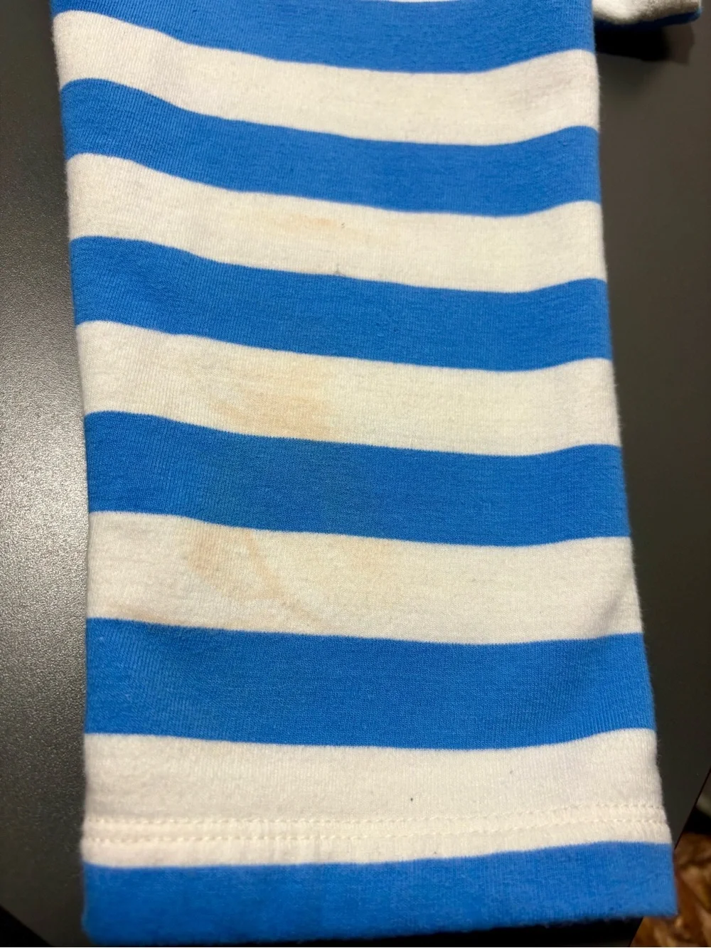 J. CREW Blue and White Striped Wide Button Collar Pullover - Picture 8 of 8